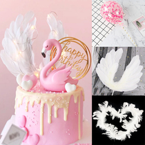 Birthday cake decoration ornaments feather wings balloon little Prince Flamingo Crown girl Net red cake plug-in