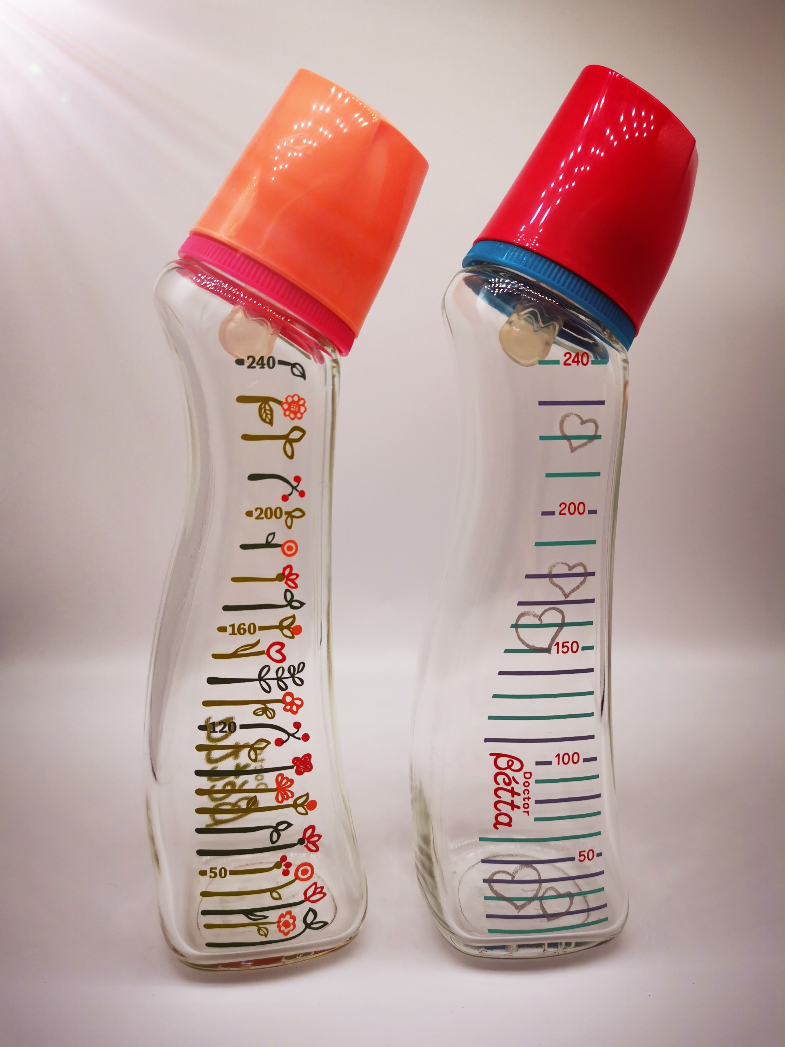 Doctor Betta Betta Betta 240ml glass diamond glass smart bottle for the loved one