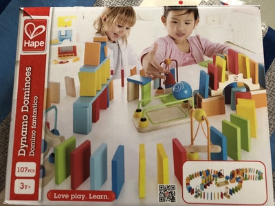 Hape Super Domino Em sáng tạo Câu đố học tập sớm Khối gỗ Dominoes Đồ chơi của trẻ em đồ chơi thông minh cho bé