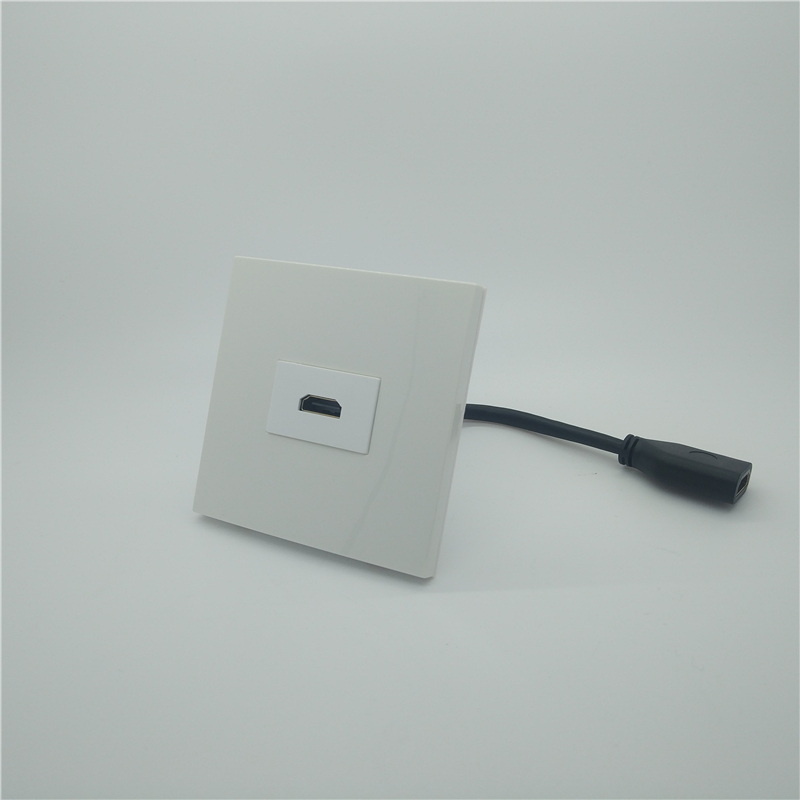 128 type HDMI high-definition socket with wire welding-free straight-in butt-matching panel and ground plug 20 version video module