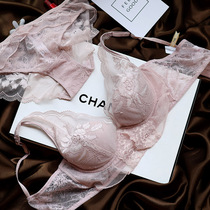 Spring paragraph European and American petals lace lace side collection of underwear five rows of buttons widening to collect the auxiliary milk thin section v collar bra white