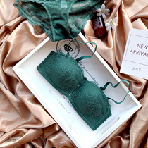European and American lace half cup no steel ring removable shoulder strap Breasted Retro Lingerie Suit Girl to gather bra hood