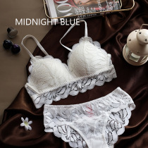 European and American sexy underwear set girl without steel ring thin small chest gathering bra anti-sagging lace bra bra bra