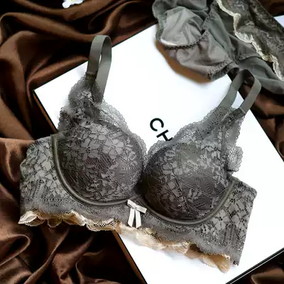 Small breasts become bigger, shopkeeper recommends gathering deep V embroidery lace adjustment type collection anti-sagging underwear bra