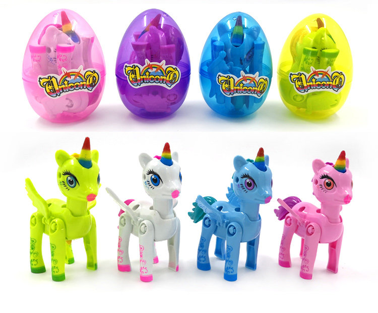 Small Horse Rainbow Pony Twist Egg Toy Rainbow Horse Children Kinked Egg Chic Egg Deformed Girl Kindergarten Box Egg Swing