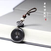 Creative black sandalwood safety chain key chain original handmade car key chain couple simple quaint men and women