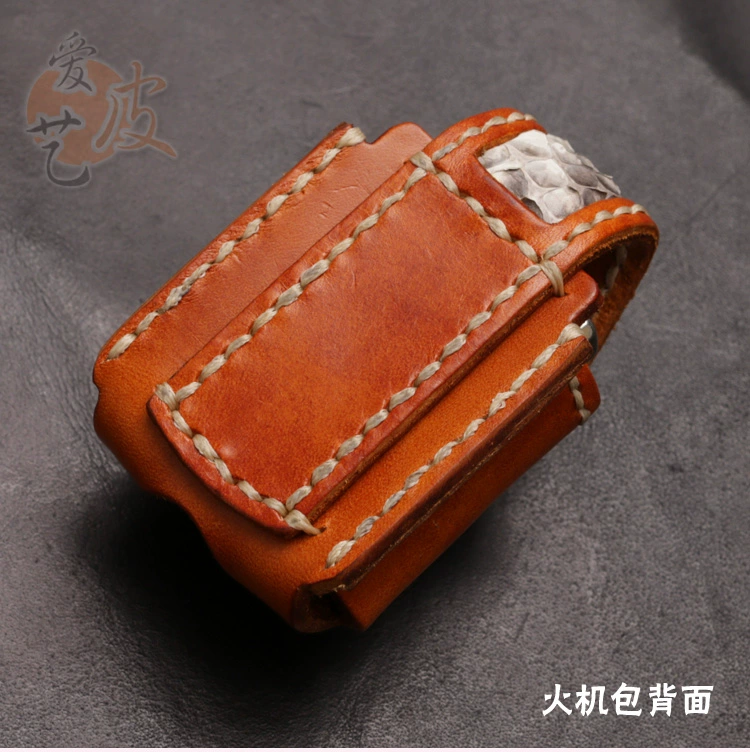 Túi xách nhẹ hơn làm bằng tay retro túi nhỏ da ZIPPO nhẹ hơn túi lửa máy da dầu hỏa nhẹ hơn - Túi