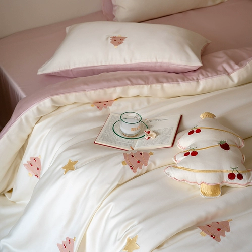 Брендовый милый комплект для принцессы, шелковая простыня, пододеяльник, 60 шт, 4 предмета, 1.8м, постельные принадлежности