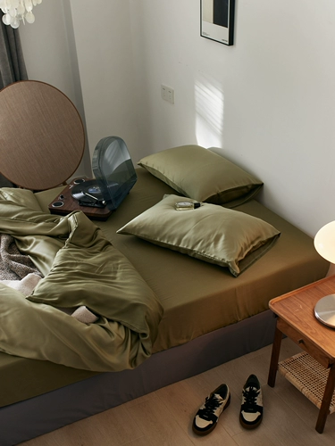 Двусторонний шелковый комплект, простыня, пододеяльник, 60 шт, 4 предмета, простой и элегантный дизайн, постельные принадлежности