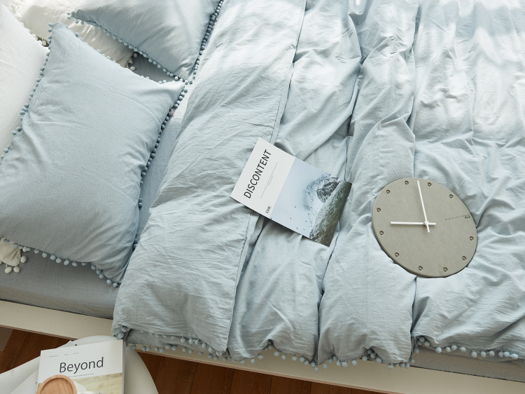 Bông dễ thương bóng nước rửa bông bốn mảnh Nhật Bản bông khỏa thân ngủ tinh khiết màu khăn trải giường giường 笠 kit