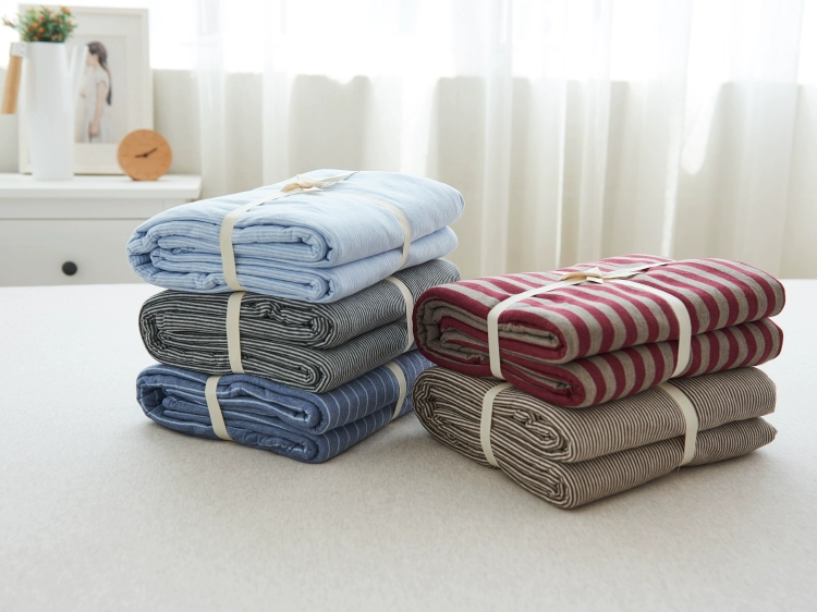 Một mảnh bông dệt kim comforter đặt Tenjiku trần truồng da thân thiện với bộ cotton comforter sọc riêng áp dụng một mảnh - Quilt Covers