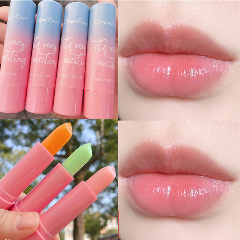 Temperature-changing lipstick lip balm moisturizing moisturizing plain face daily non-fading parity girls' school lip balm lipstick moisturizing