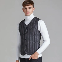 2018 liền mạch xuống phần cotton nhẹ gần với áo vest trung niên ấm áp V-cổ có size lớn 6004 áo ấm nam mùa đông