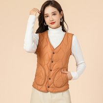 2021 autumn and winter slim slim down cotton clip female commuter plus velvet warm thick bottoming vest short inner wear