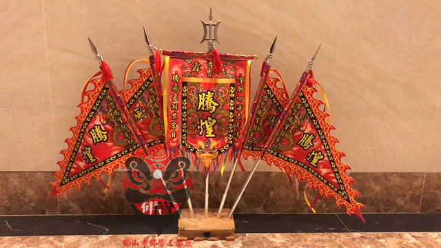 Super Value Popular Mini Lion Dance Flag Miniature Flag Decoration Triangular Flag Lion Head Ornament Lion Dance Gift Accessory