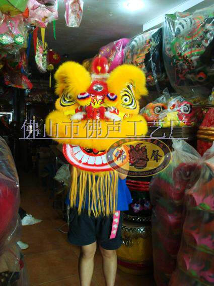 Foshan Hand-Tied Kids Lion Head Lion Dance Kidsren's Lion Hardcover Lion Head Wool Southern Lion Set Kidsren's Lion Awakening