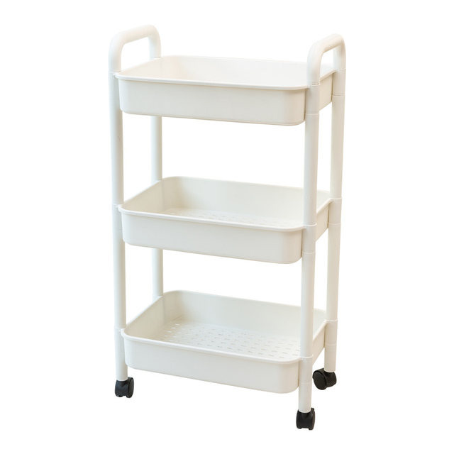 Floor-standing trolley mobile snack storage cabinet cute storage multi-layer bookshelf bedroom dormitory home storage rack