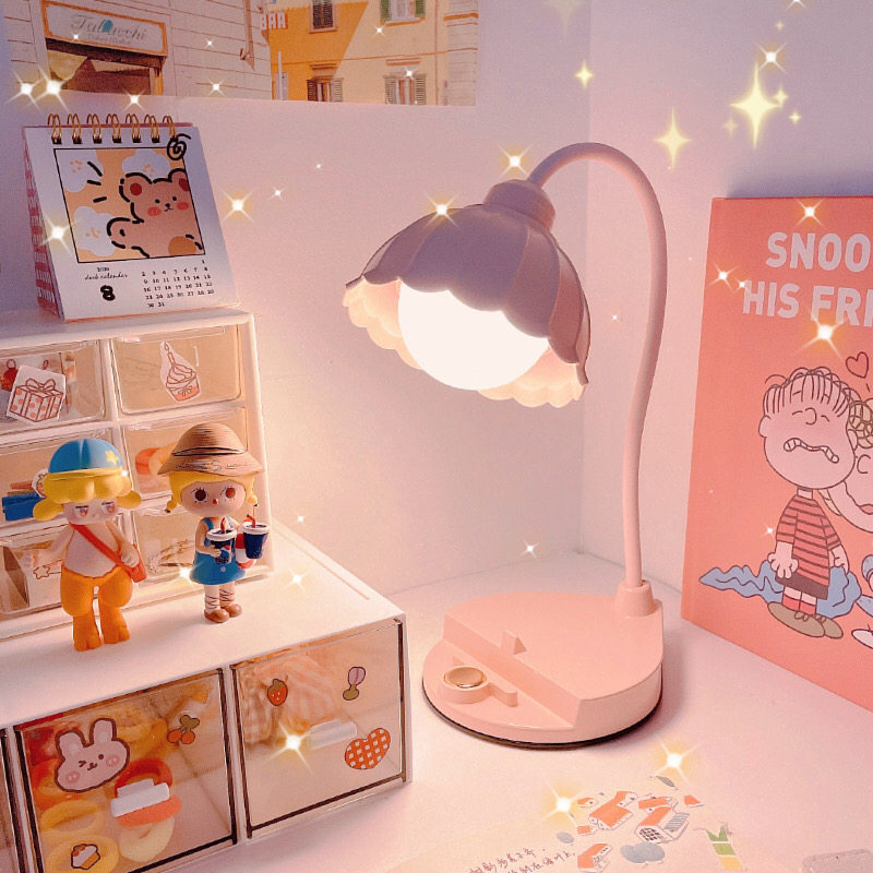 Ins desk lamp learning special student dormitory typhoon bedroom girl cute child girl eye protection small bedside lamp