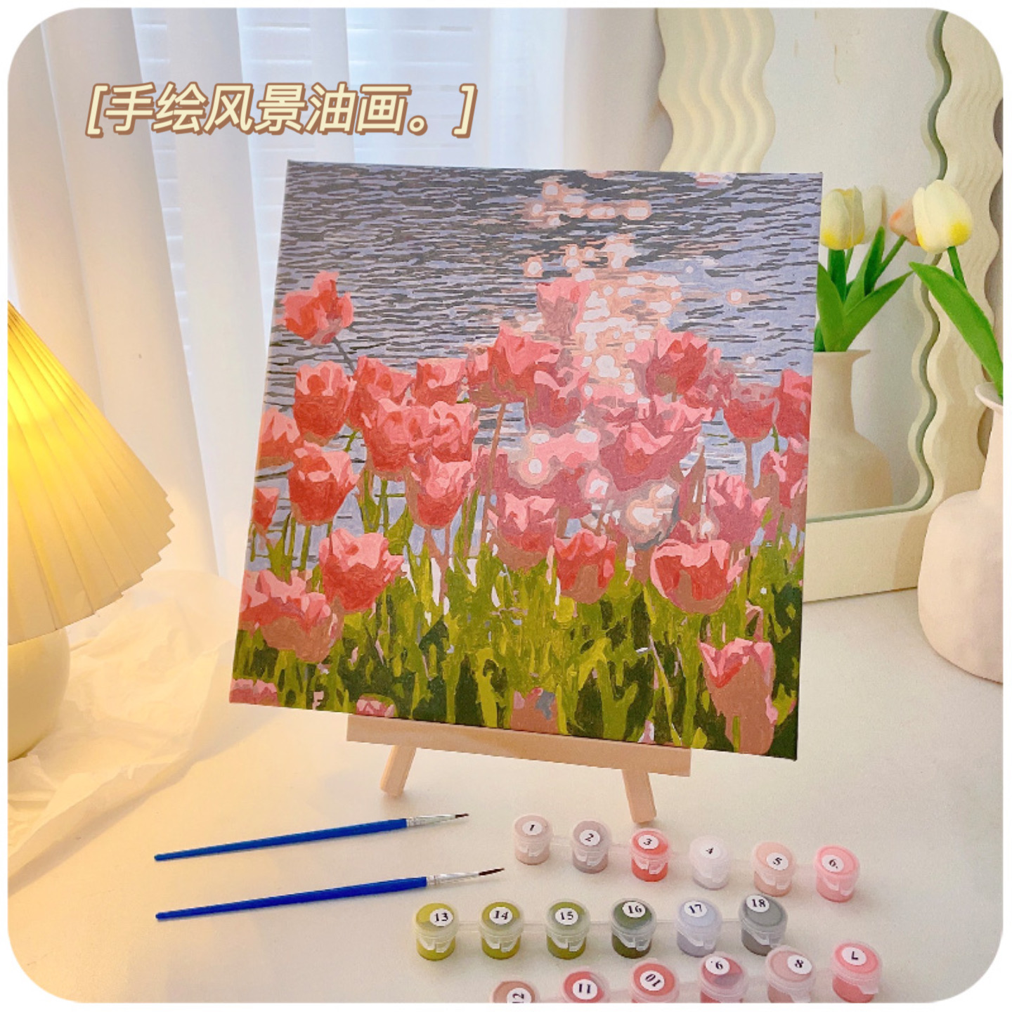 Handmade Diy Digital Oil Painting Fill Color oil color Painting Boring Time Relieving Smother Birthday Gift-Taobao