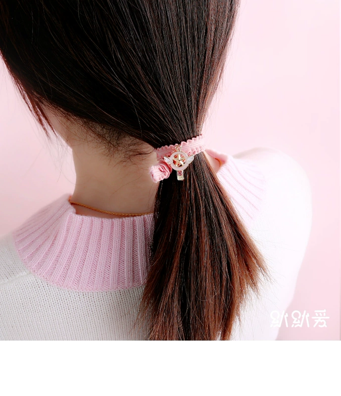 Phong cách cô gái trái tim những điều nhỏ bé có thể được sử dụng như dây đầu của vòng đeo tay có thể được Hàn Quốc dễ thương ban nhạc cao su tóc vòng net dây tóc đỏ - Vòng đeo tay Clasp
