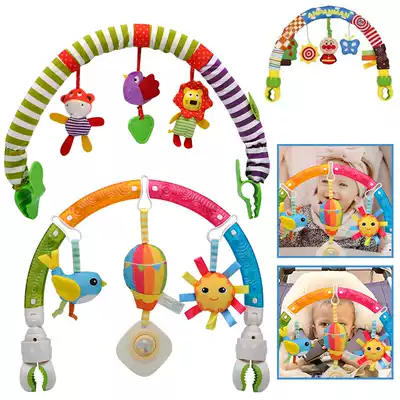 Rainbow car clip bed hanging Baby music bed clip cart pendant Hanging bell Safety seat clip car bed hanging toddler toy