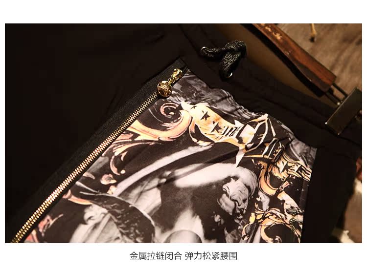 Mùa hè hip hop cắt quần quần nam harem quần 7 điểm quần short thủy triều thương hiệu quần nam quần lỏng chân bình thường thể thao - Quần mỏng baggy nam