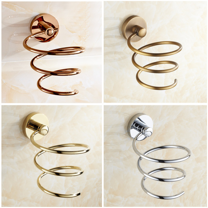 Free-to-punch wall-mounted air-dryer shelf Shelves Full Bronze Antique hair dryer Shelf Wall-mounted Objects Bathroom-Taobao