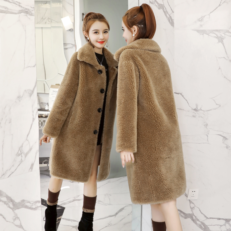 Sheepskin Shearling Coat for Women 2026 New Mid-Length Silhouette Lapel Lamb Fur Coat Winter Sheepskin Shearling Coat for Women 2026 New Mid-Length Silhouette Lapel Lamb Fur Coat Winter