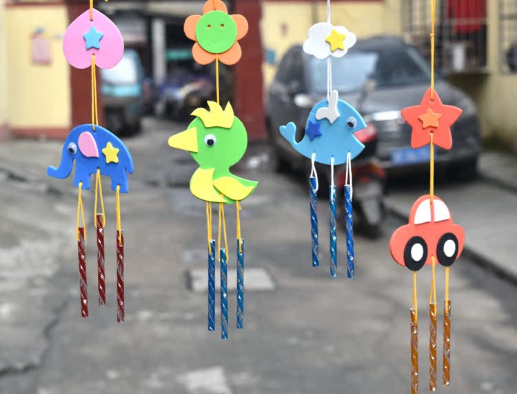 Trẻ em của handmade vật liệu gói 3-6 tuổi sáng tạo mới không dệt gió chimes diy nguyên liệu handmade bé