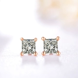 Золотые серьги для принцессы, 18 карат, розовое золото, простой и элегантный дизайн