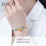 Золотой плетеный модный универсальный браслет, орхидея