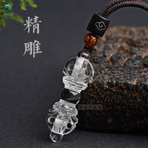 New Finely Carved Natural White Crystal Diamond Pestle Pendant Buddhist Pestle Downpestle Ethnic Wind Necklace Pendant Custom