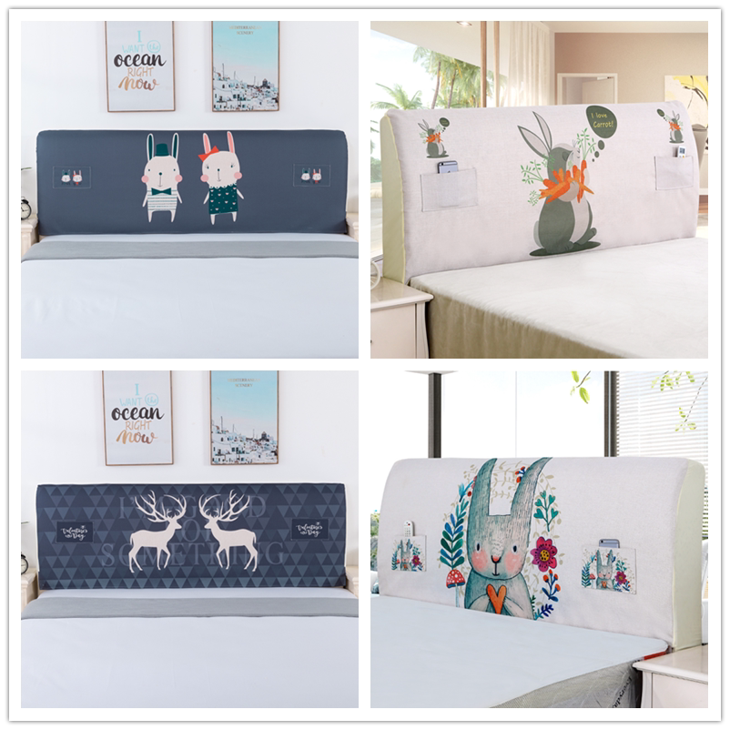 Linen fabric bedside cover soft bag bedside cover simple modern European dust cover 1 5m bed back cover