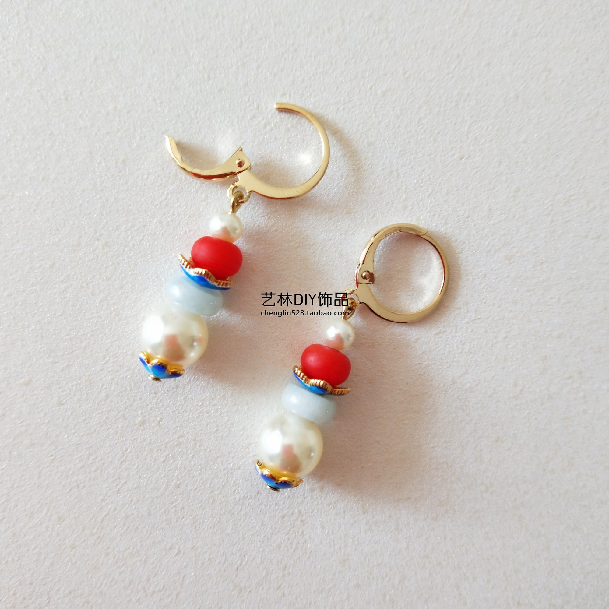 Zhang Jiani's same earrings gold-plated earrings Yanxi Raiders ancient style one ear three clamp earrings with or without pierced ear clips