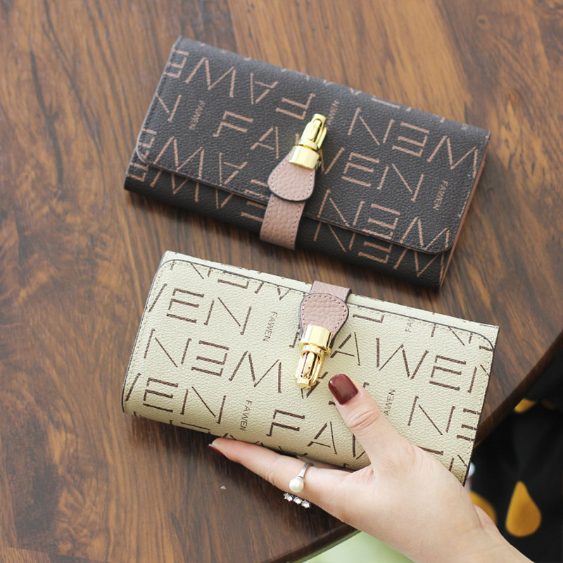 ChristyKathy Women's Bag Wallet 2021 Leather Buckle Long Large Capacity Multifunctional Mobile Phone Clutch