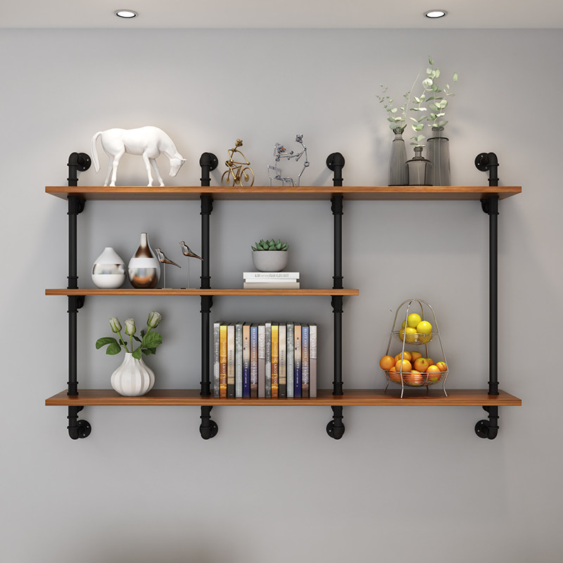 Wall shelves leaning against wall multilayer storage shelves Bar retro wall-mounted shelves Living room decorated shelves lined with shelves