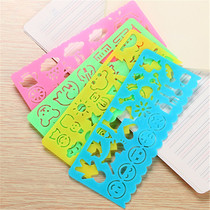 Cartoon speed drawing ruler painting template ruler children multi-functional plastic ruler ten thousand-flower ruler primary school prizes