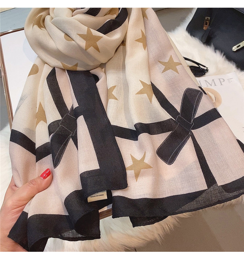 Temperament Bowknot Cotton Linen Women's Spring and Autumn Korean Version Versatile Long Style Large Shawl Winter Wrap_voghion.com