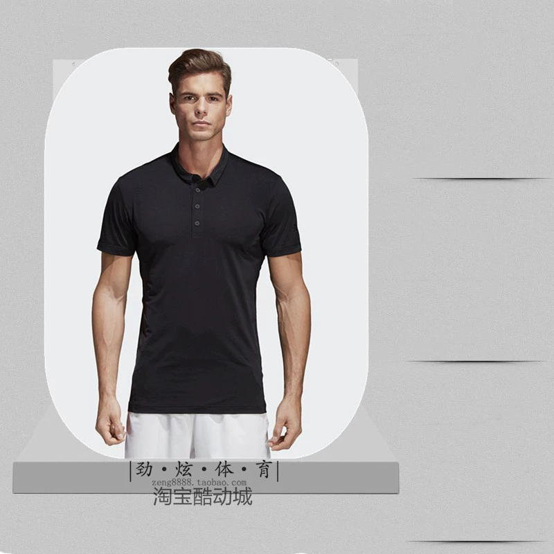 Adidas nam ngắn tay mùa thu 2019 mới thoáng khí thoải mái nhanh khô áo POLO thông thường CV9915 - Áo polo thể thao