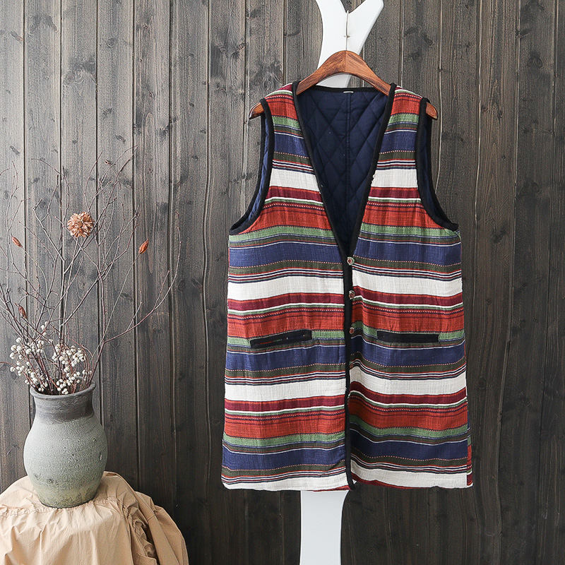 J99 gió quốc gia nữ hit màu dải bông không tay vest vest trùm đầu đa năng chần độn áo khoác xu hướng áo khoác nữ 2021