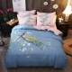 Dày bông chải denim giường bông vải quilt đúp đơn giản không khí 1,5m giường 1.8m - Bộ đồ giường bốn mảnh