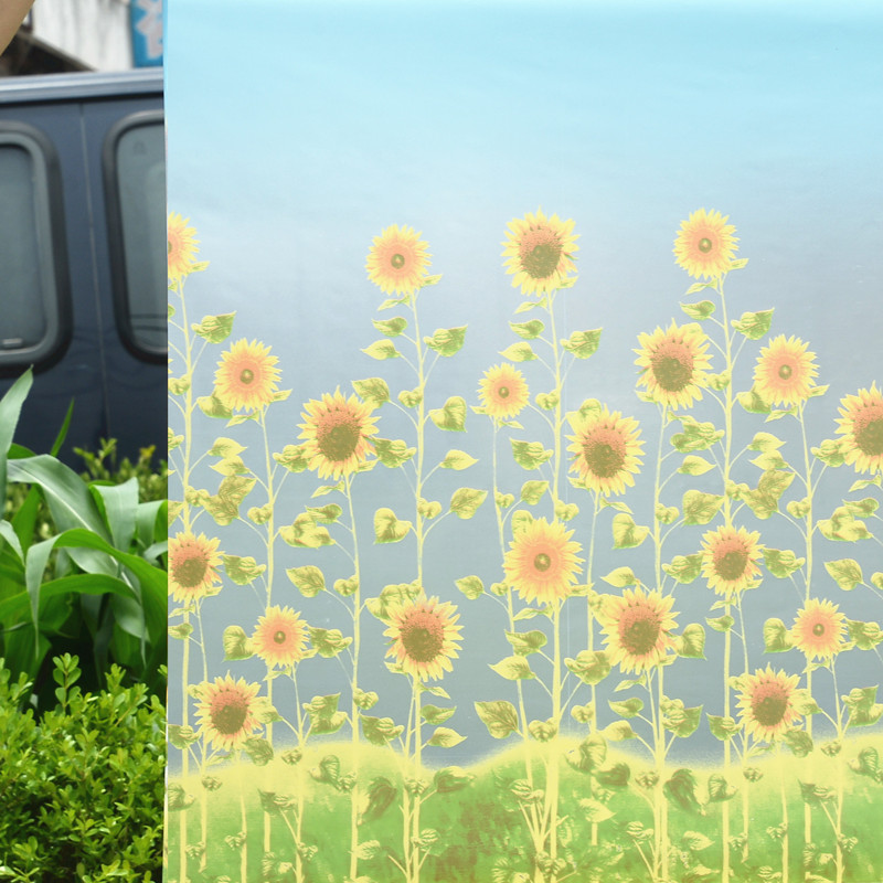 Sunflower self-adhesive frosted glass film balcony bathroom horizontal window stickers transparent opaque window decals
