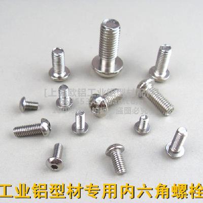 Industrial Aluminum Squeeze material accessories Private screws M5M6M8 disc head flat head Semicircular Head Inner Hexagon Bolt M12 * 30