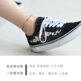 Браслет на ногу, цепочка, браслет с одной бусиной, золотой плетеный браслет из красной нити ручной работы, простой и элегантный дизайн