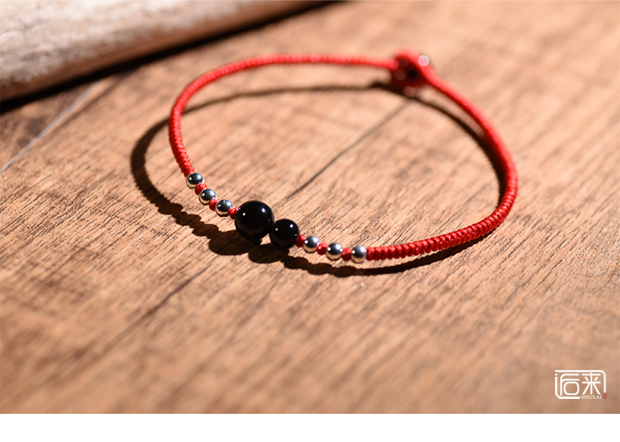 Năm sinh vòng chân nam nữ dây đỏ sterling bạc thời trang Hàn Quốc của cặp vợ chồng đơn giản sinh viên ác thần chống dệt nhỏ tay phụ kiện thời trang nữ