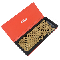 YBN Mountain Bike Chains 30 Speed Golden Hollow Chains 10 Speed 11 Speed Lightweight Road Car Folding Cars