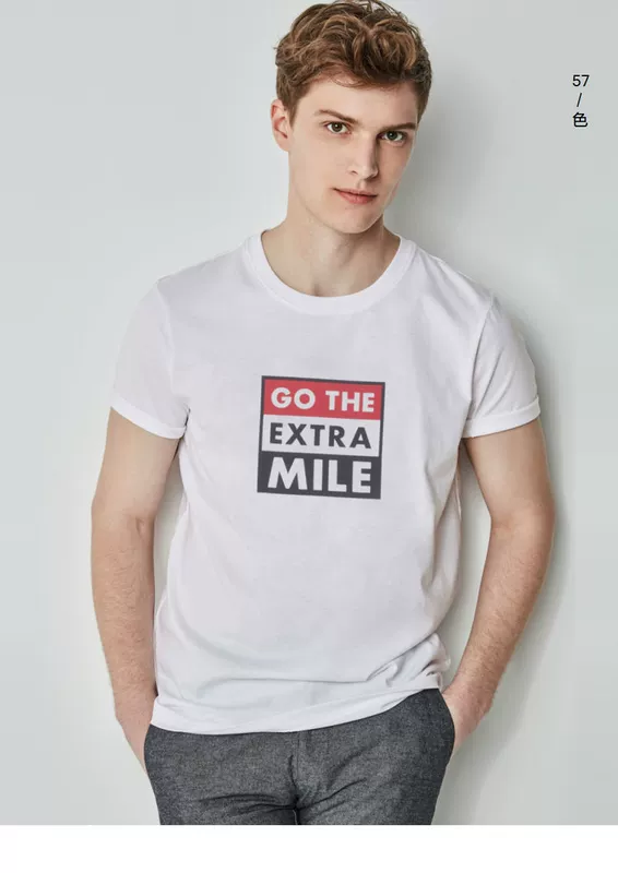 Áo thun nam Giordano in họa tiết nửa tay áo cotton cổ tròn tay ngắn nam mùa hè 98097201 áo thun nam polo