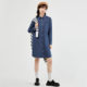 Giordano denim shirt dress women's new stretch cotton double pocket fashionable old-sleeved dress 05463684