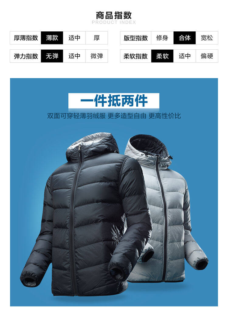 佐丹奴 商场同款 男士双面穿羽绒服 90%含绒量 美国杜邦防水涂层 图2