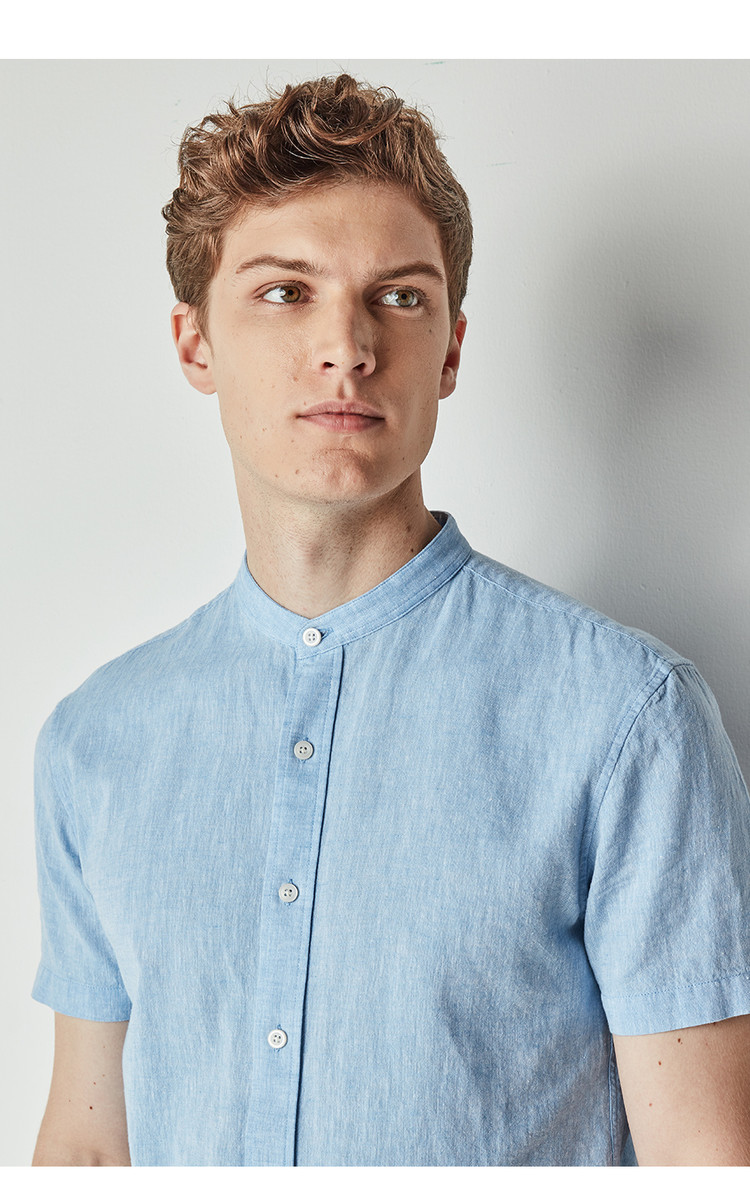 Giordano Ma cotton áo sơ mi nam cotton tự nhiên cổ áo cổ áo ngắn tay áo sơ mi nam mỏng áo sơ mi mỏng 01084204 áo sơ mi nam ngắn tay